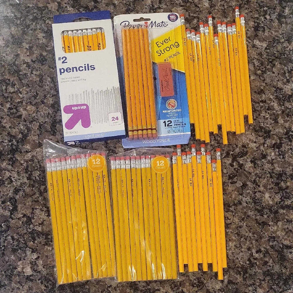 Lot Of 96 New Yellow Pencils Assortment #2 As Pictured